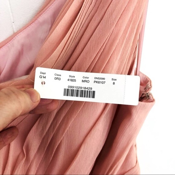 J. Crew Blush Pink Kylie Silk Chiffon One Shoulder Dress Women’s Size 8 - Picture 7 of 12